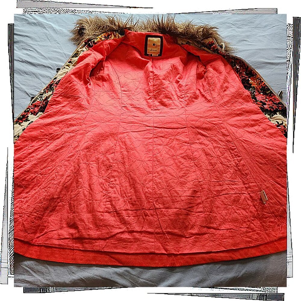 Vintage 2010  Rare Karelia Velvet Embroidered Red Coat / Jacket (4) by Elevenses - Picture 16 of 16